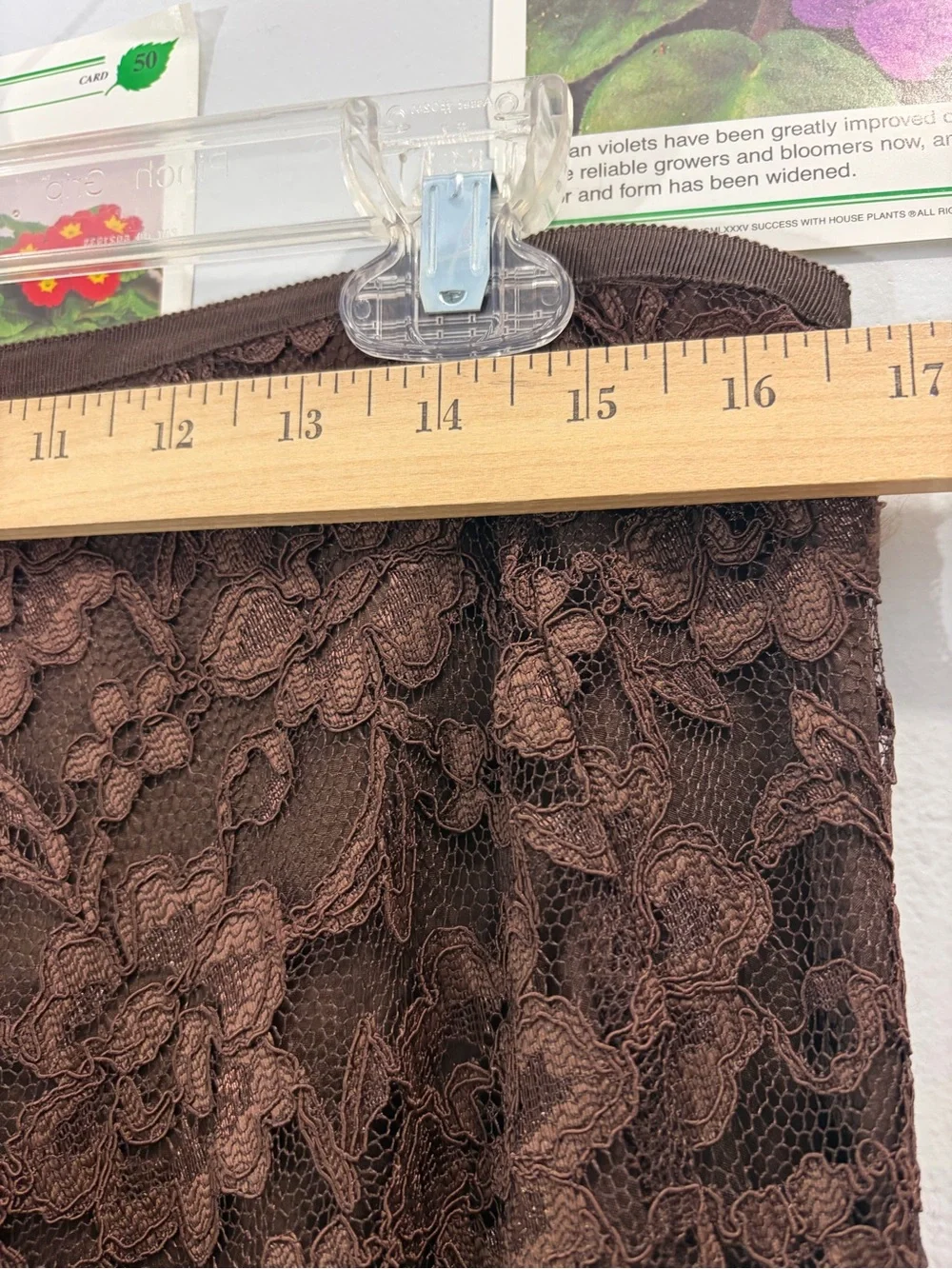 Liz Claiborne Brown Floral Lace Maxi Skirt